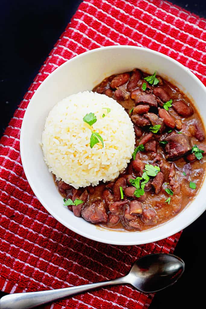 What is a recipe for Cajun red beans and rice?