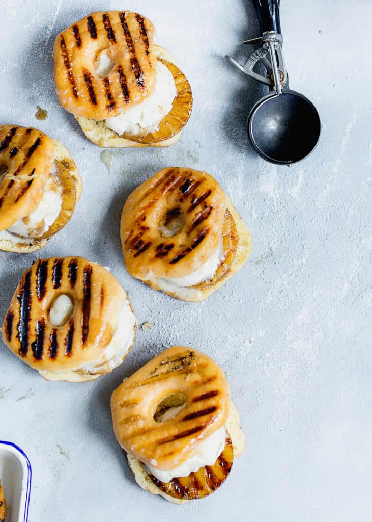 Grilled Pineapple Donut Sundaes Recipe | Grandbaby Cakes