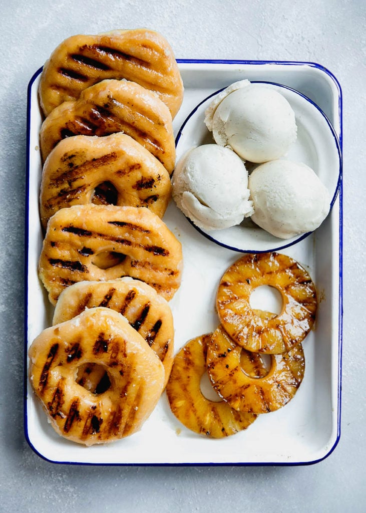 Grilled Pineapple Donut Sundaes Recipe | Grandbaby Cakes