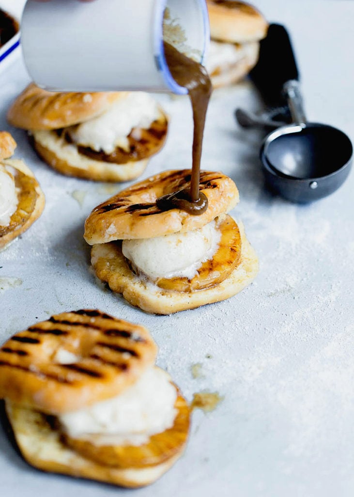 Grilled Pineapple Donut Sundaes Recipe | Grandbaby Cakes